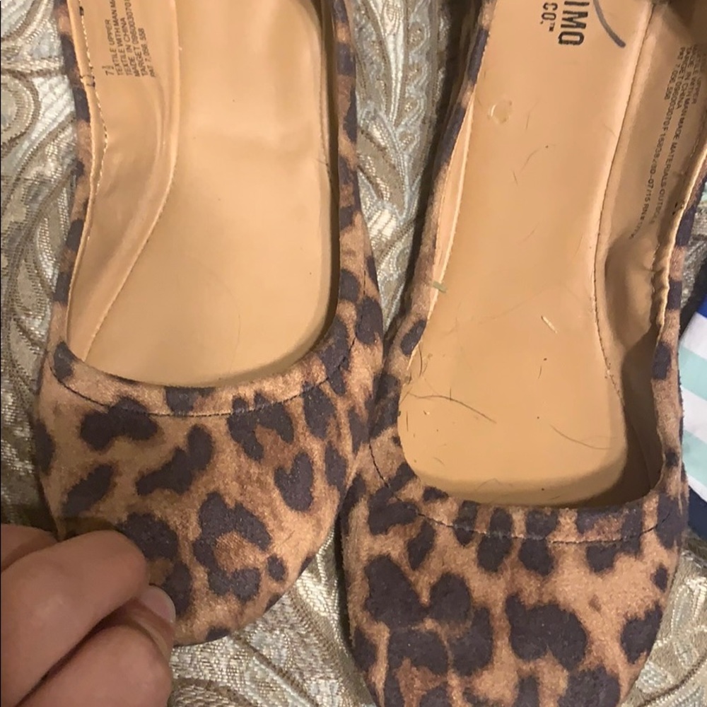 Leopard slip on sandals
